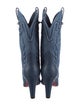 Christian Louboutin Spike Accents Denim Western Boots