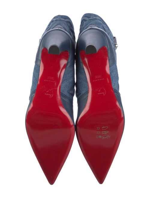 Christian Louboutin Spike Accents Denim Western Boots
