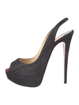 Christian Louboutin Glitter Animal Print Slingback Pumps