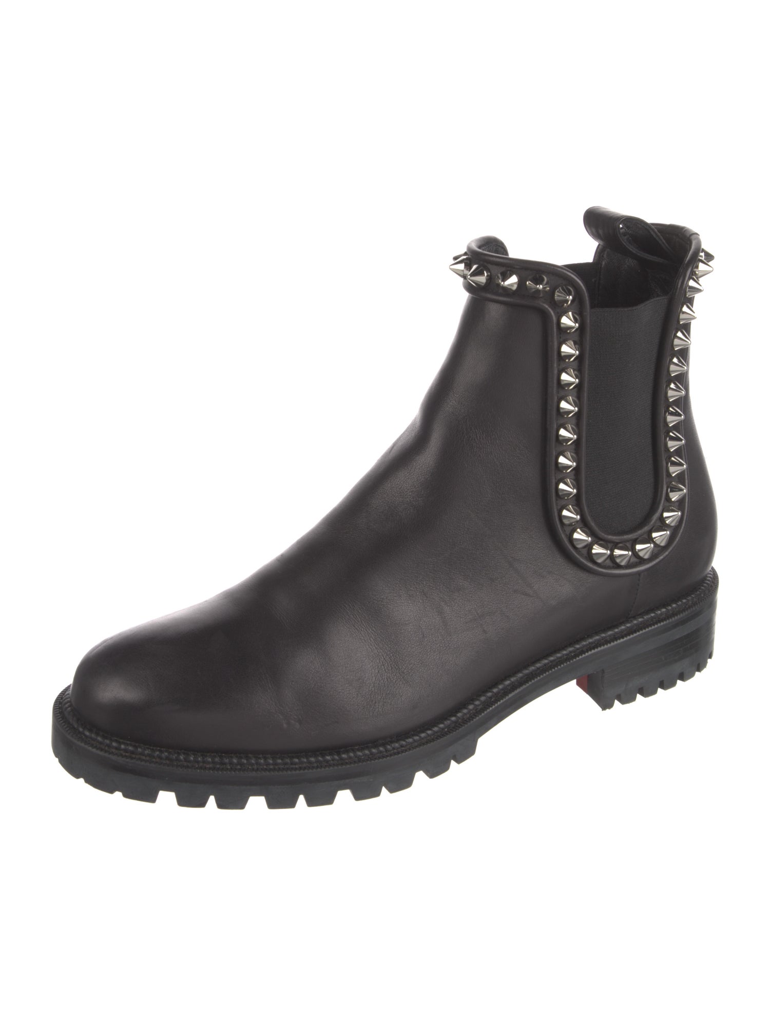 Christian Louboutin Spike Accents Leather Chelsea Boots
