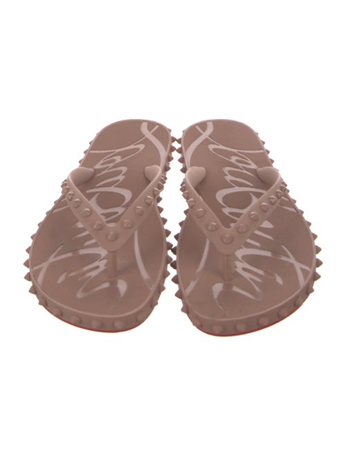 Christian Louboutin Spike Accents Rubber Flip Flops