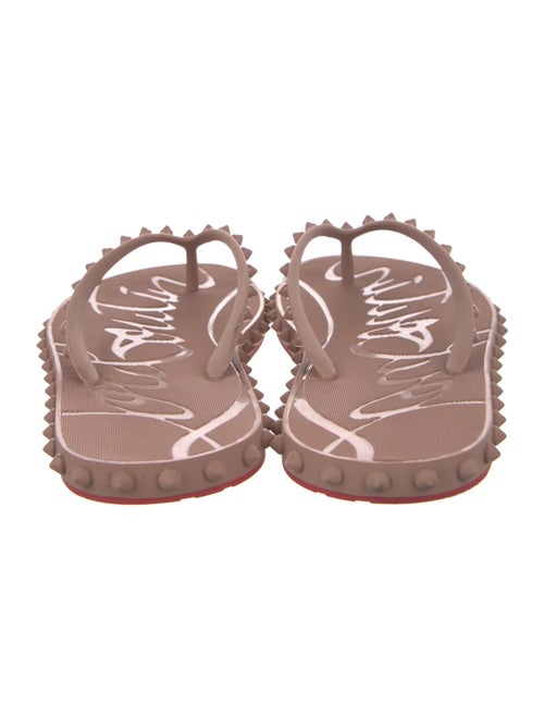 Christian Louboutin Spike Accents Rubber Flip Flops