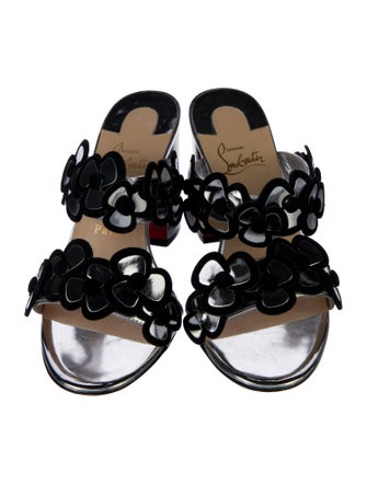 Christian Louboutin Patent Leather Patterned Slides