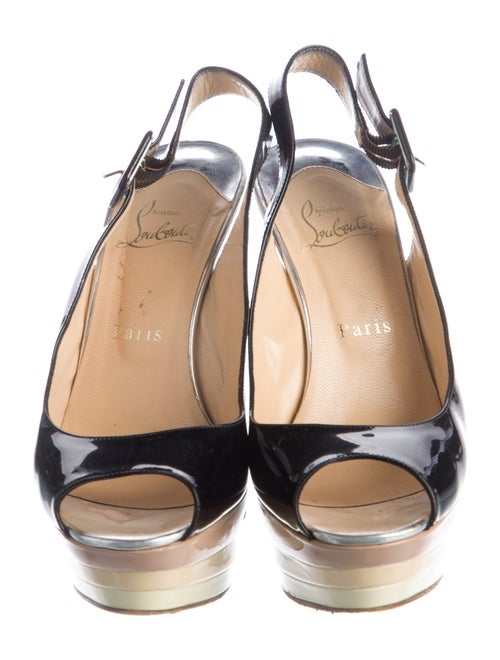 Christian Louboutin Patent Leather Slingback Sandals