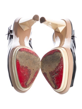 Christian Louboutin Patent Leather Slingback Sandals