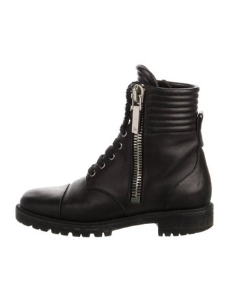 Christian Louboutin Spike Accents Leather Combat Boots
