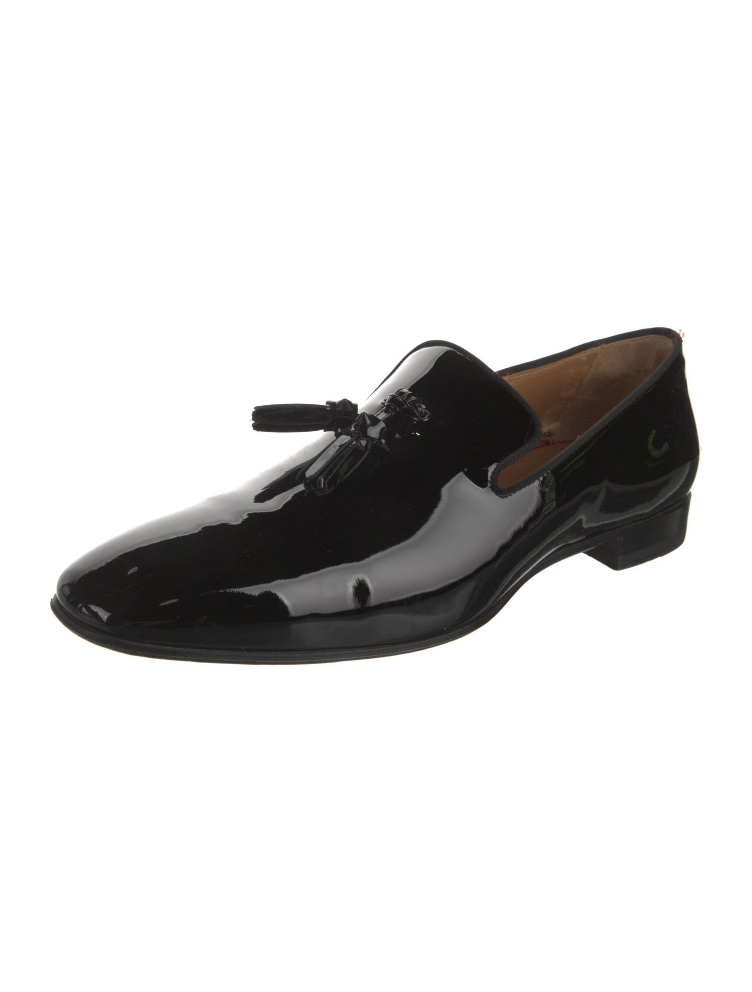 Christian Louboutin Spike Accents Patent Leather Loafers