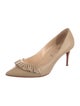 Christian Louboutin Leather Ruffle Embellishment Pumps