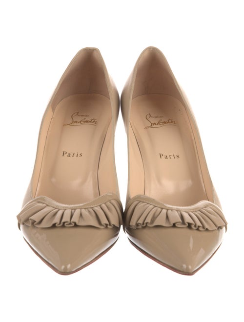 Christian Louboutin Leather Ruffle Embellishment Pumps
