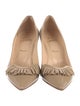 Christian Louboutin Leather Ruffle Embellishment Pumps