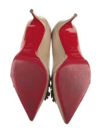 Christian Louboutin Leather Ruffle Embellishment Pumps