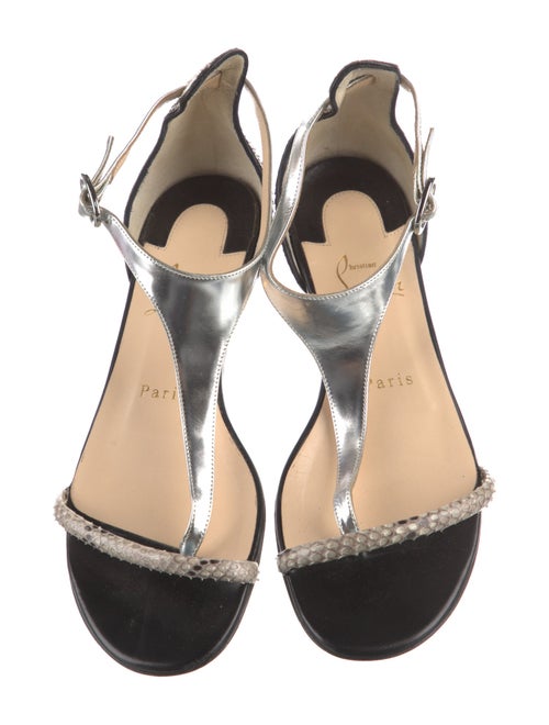 Christian Louboutin Snakeskin Animal Print T-Strap Sandals