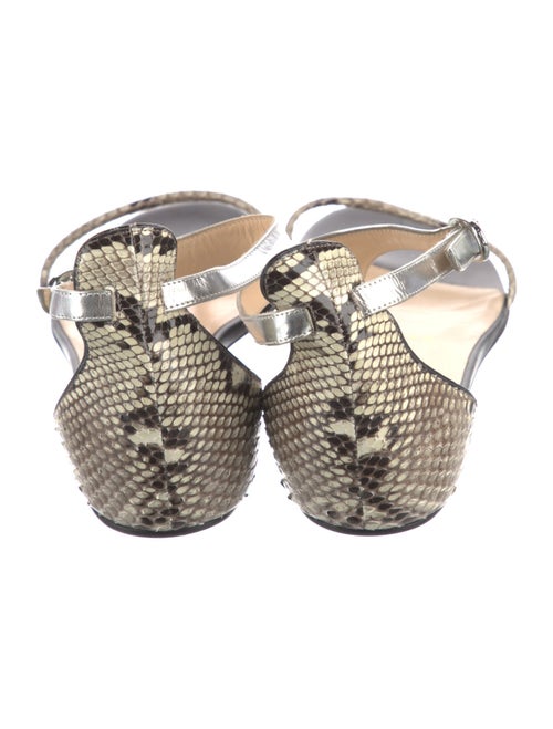 Christian Louboutin Snakeskin Animal Print T-Strap Sandals