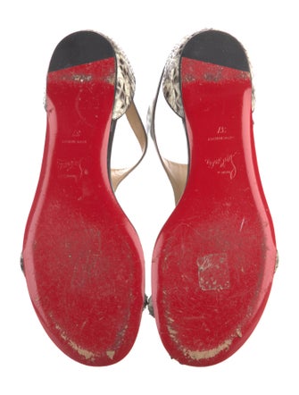 Christian Louboutin Snakeskin Animal Print T-Strap Sandals