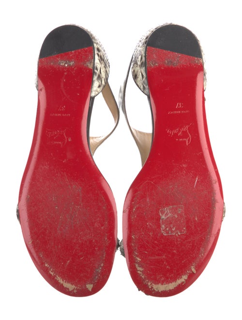 Christian Louboutin Snakeskin Animal Print T-Strap Sandals