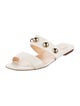 Christian Louboutin Leather Studded Accents Slides