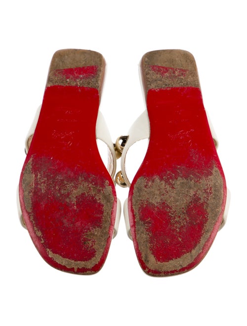 Christian Louboutin Leather Studded Accents Slides