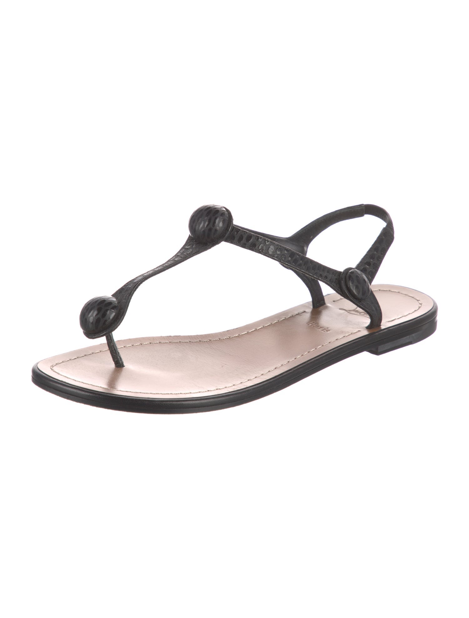 Christian Louboutin Leather T-Strap Sandals