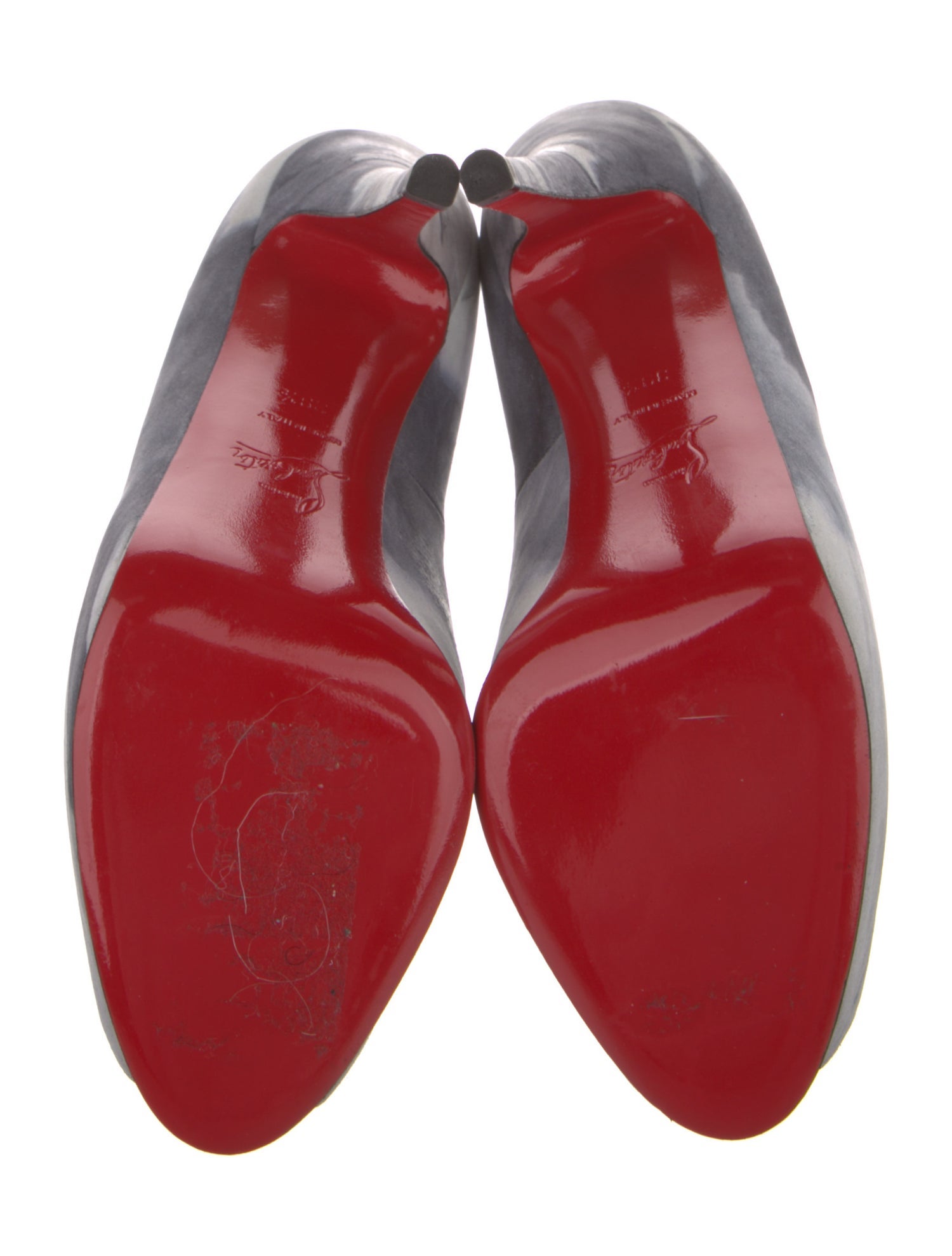 Christian Louboutin Suede Printed Pumps