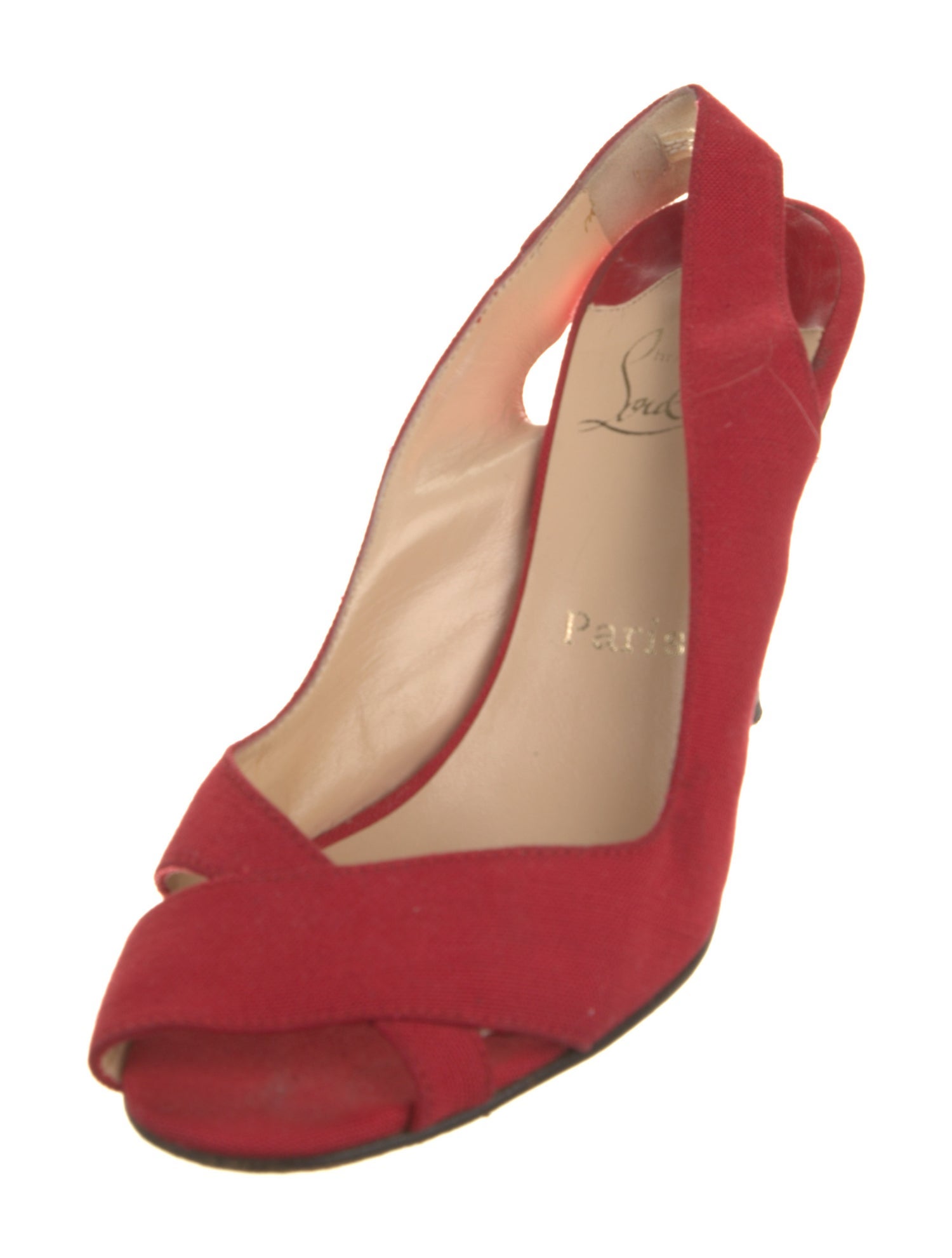 Christian Louboutin Canvas Slingback Sandals