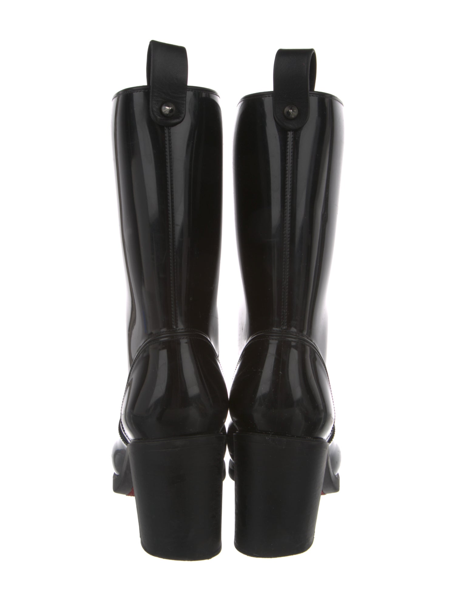 Christian Louboutin Spike Accents Rubber Rain Boots