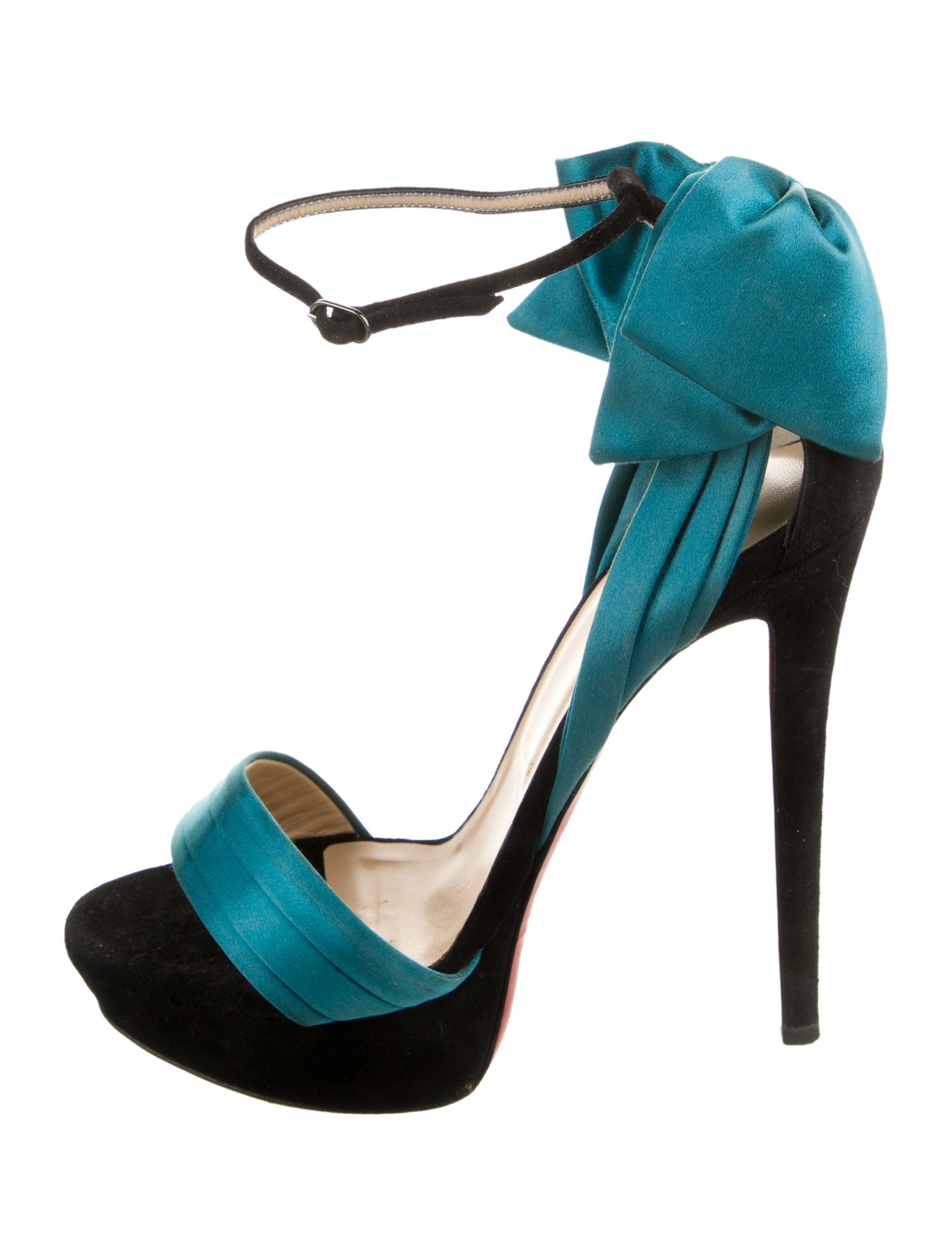 Christian Louboutin Satin Bow Accents Sandals