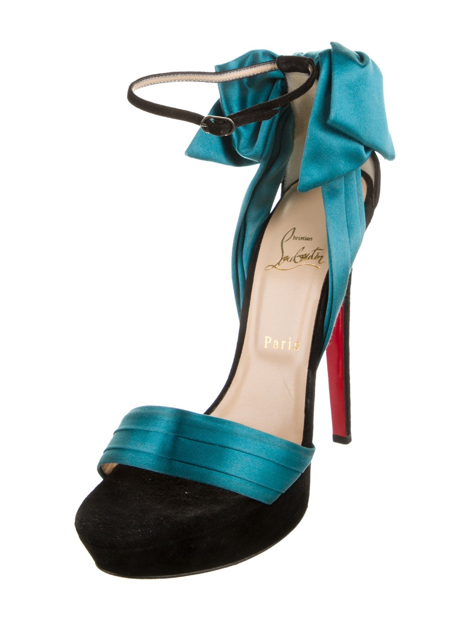 Christian Louboutin Satin Bow Accents Sandals