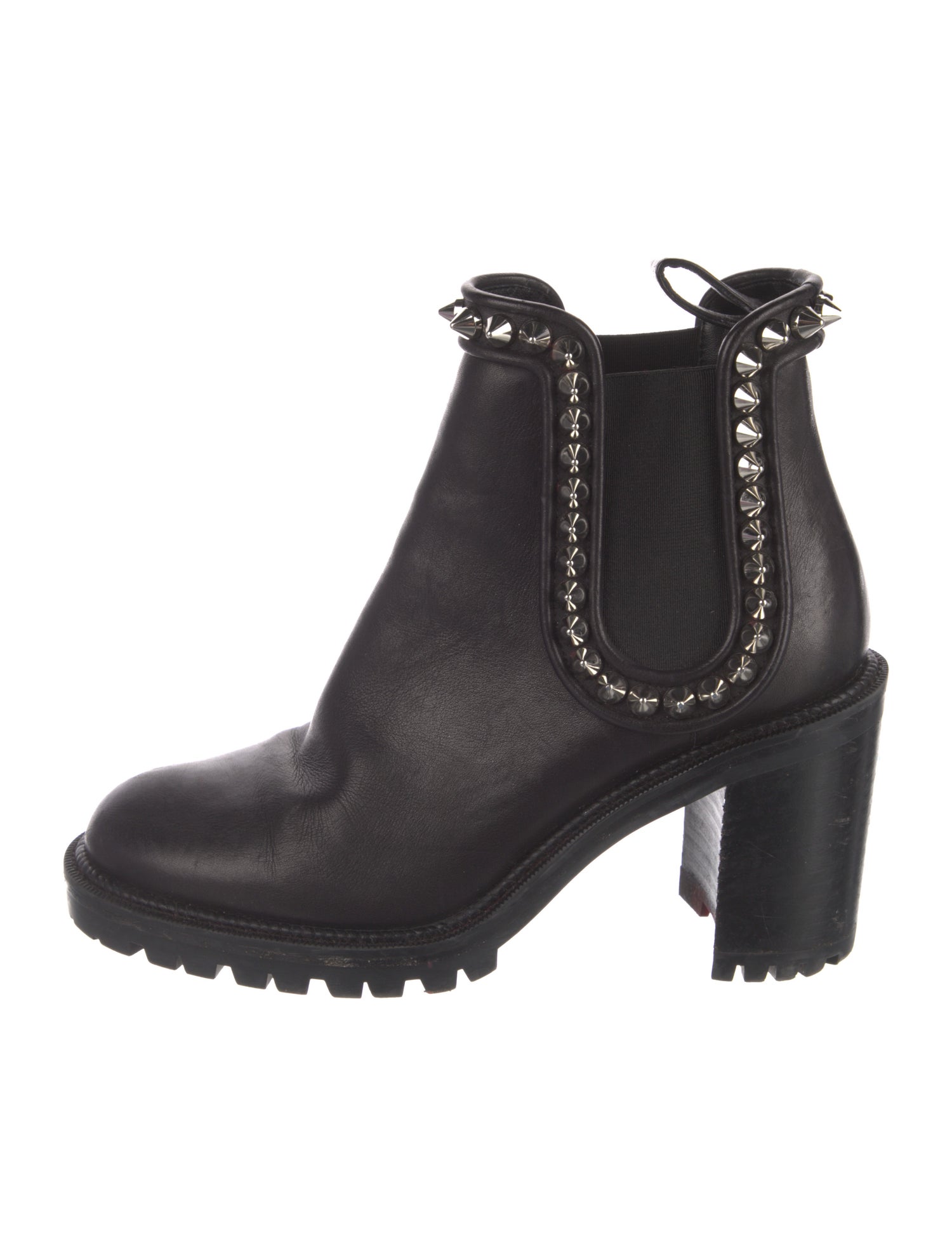 Christian Louboutin Spike Accents Leather Chelsea Boots