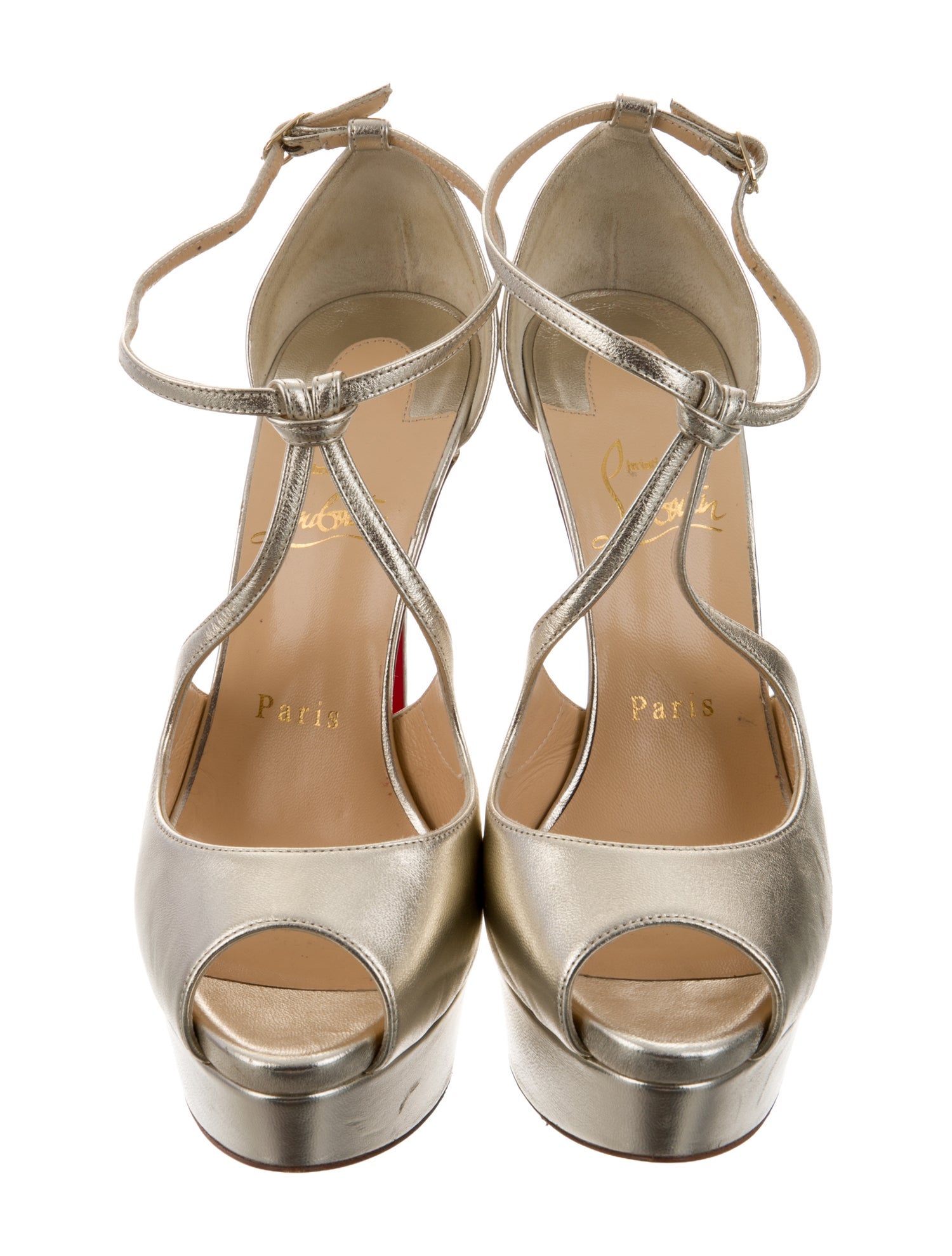 Christian Louboutin Leather T-Strap Pumps