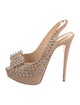 Christian Louboutin Spike Accents Leather Slingback Pumps