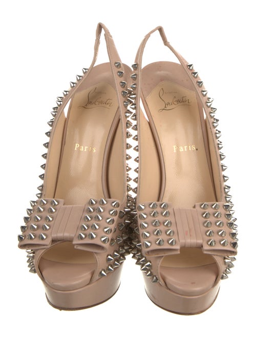 Christian Louboutin Spike Accents Leather Slingback Pumps
