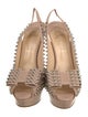 Christian Louboutin Spike Accents Leather Slingback Pumps