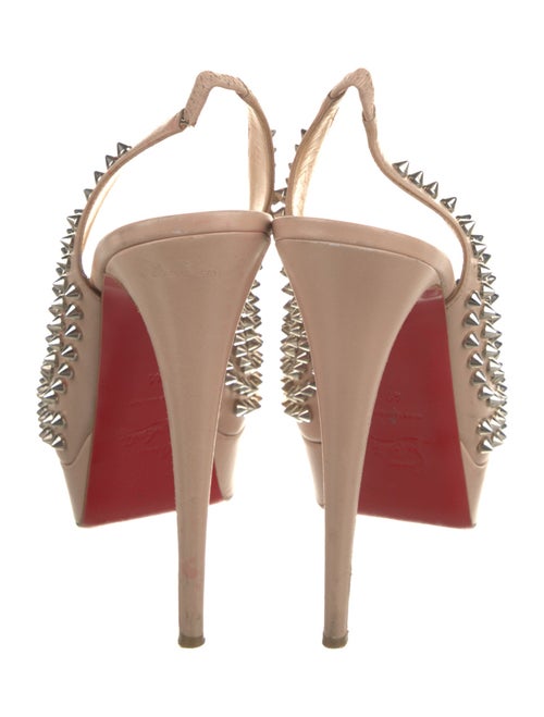 Christian Louboutin Spike Accents Leather Slingback Pumps