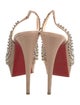 Christian Louboutin Spike Accents Leather Slingback Pumps