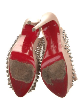 Christian Louboutin Spike Accents Leather Slingback Pumps