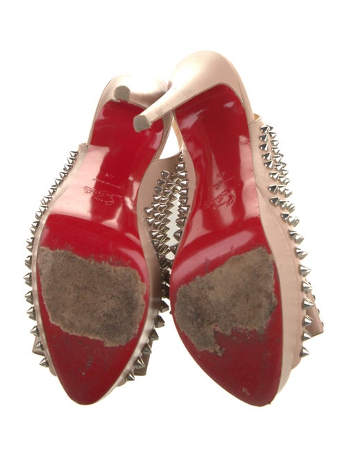 Christian Louboutin Spike Accents Leather Slingback Pumps