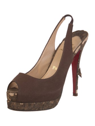 Christian Louboutin Canvas Slingback Pumps