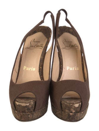 Christian Louboutin Canvas Slingback Pumps