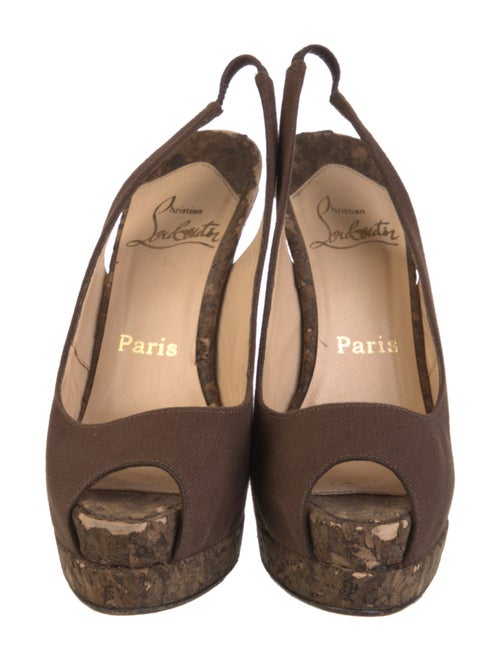 Christian Louboutin Canvas Slingback Pumps