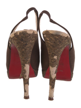 Christian Louboutin Canvas Slingback Pumps