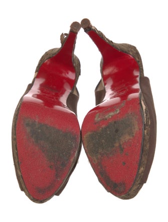 Christian Louboutin Canvas Slingback Pumps