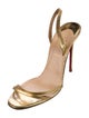 Christian Louboutin Leather Keyhole Accent Slingback Sandals