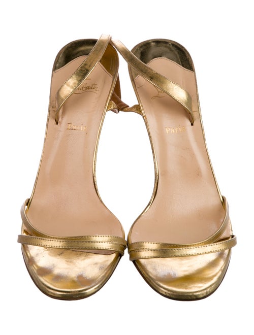 Christian Louboutin Leather Keyhole Accent Slingback Sandals