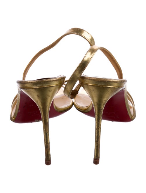 Christian Louboutin Leather Keyhole Accent Slingback Sandals