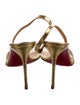 Christian Louboutin Leather Keyhole Accent Slingback Sandals