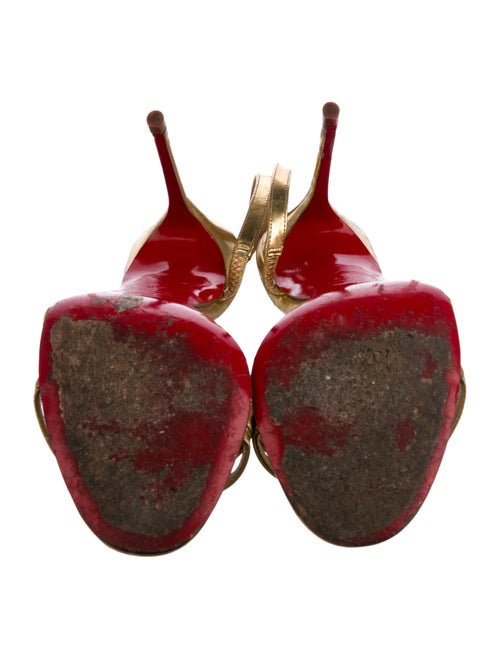 Christian Louboutin Leather Keyhole Accent Slingback Sandals