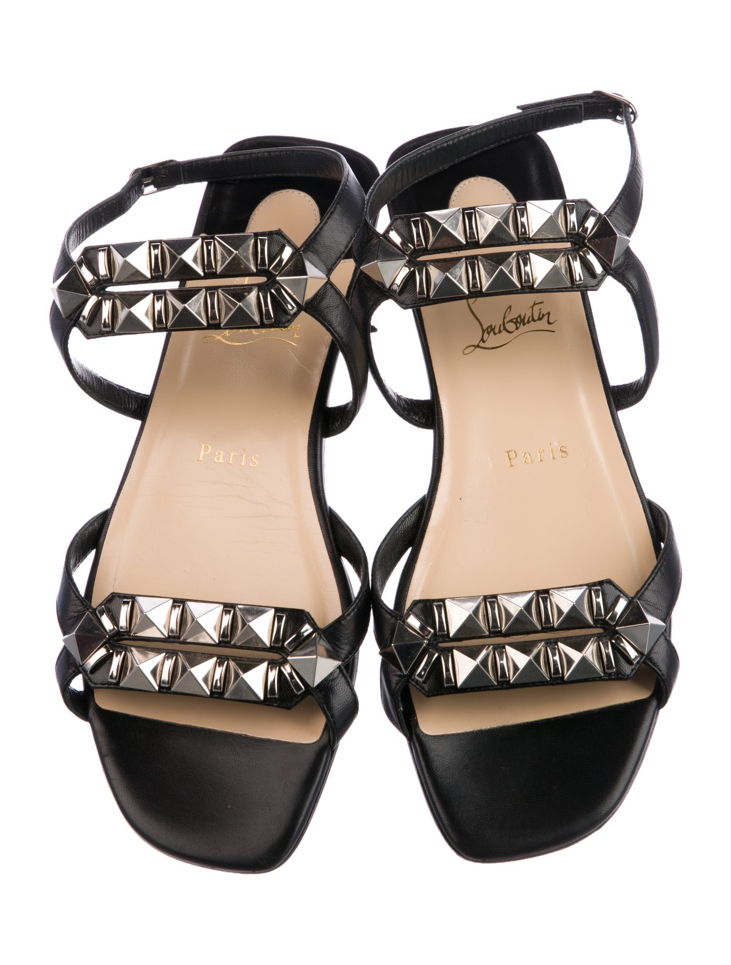 Christian Louboutin Leather Studded Accents Sandals