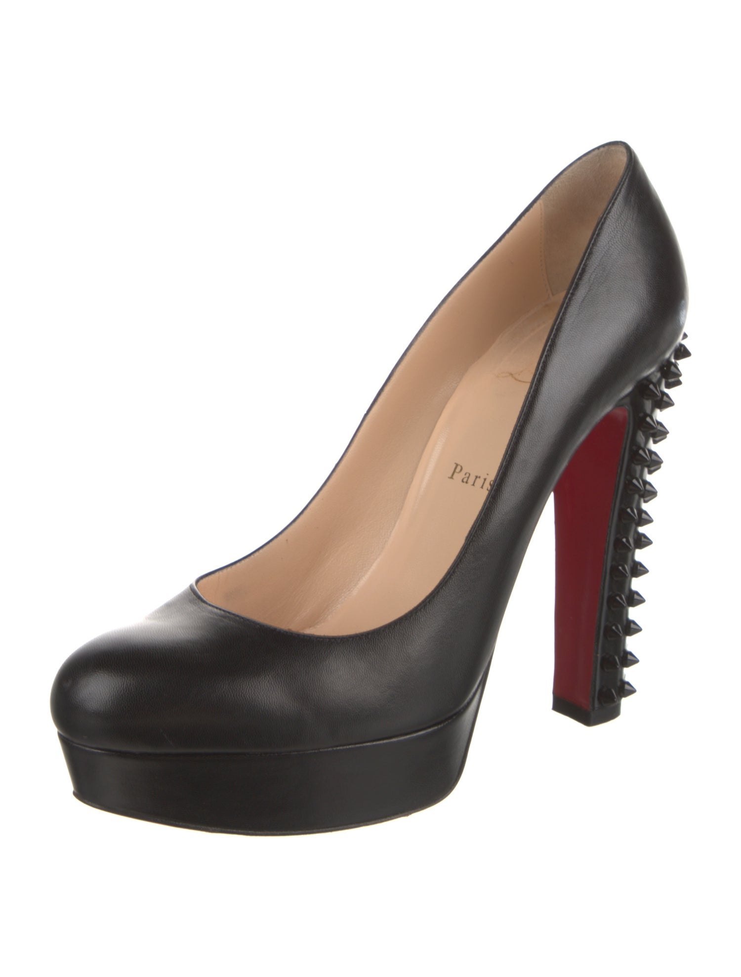 Christian Louboutin Spike Accents Leather Pumps