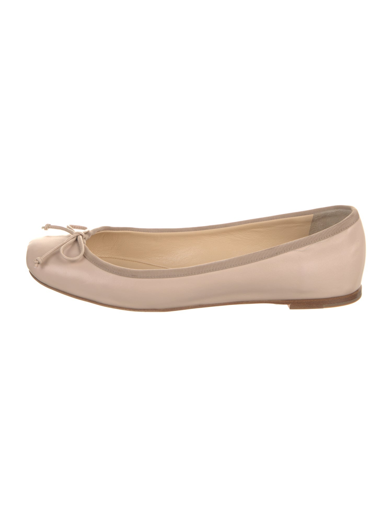Christian Louboutin Leather Bow Accents Ballet Flats