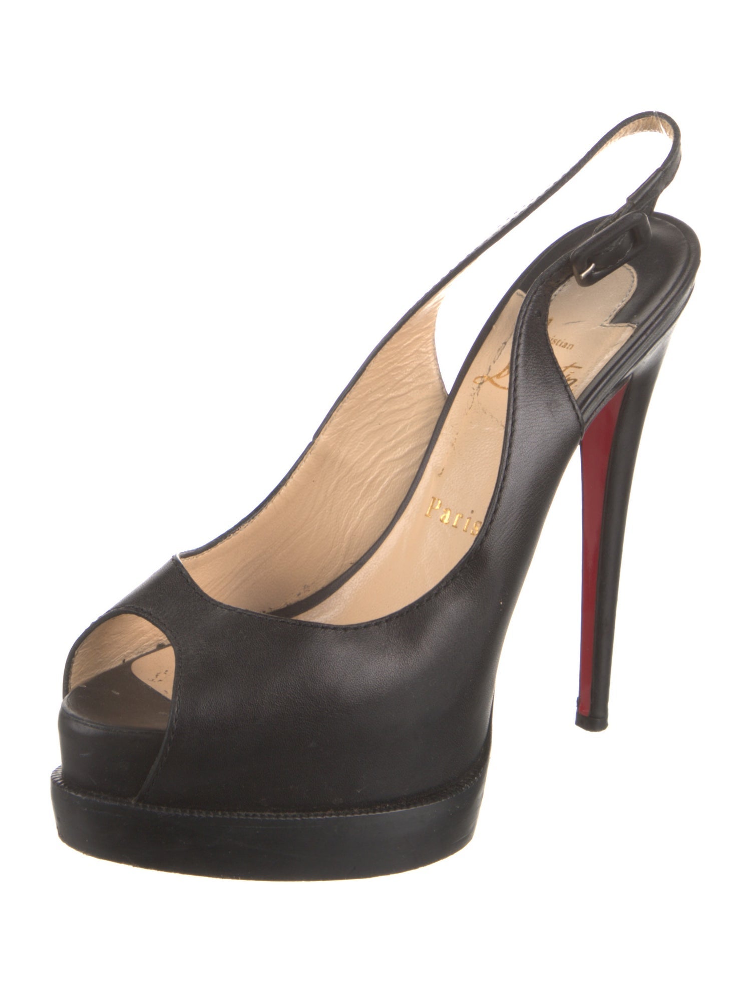 Christian Louboutin Leather Slingback Sandals